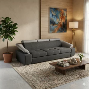 Canapea extensibilă Toledo, culoare personalizabila - 245x96x89 cm, cu tetiere reglabile și spațiu de dormit