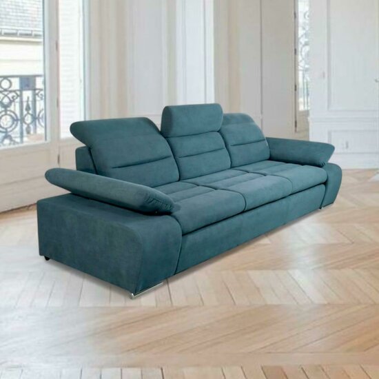 Canapea Venus, Extensibilă Cu Tetiere Reglabile, Cadru Lemn Masiv, 3 Locuri, Culoare La Alegere picture - 4