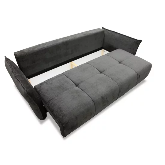 Canapea Vibe, extensibilă cu spațiu de dormit 195x146 cm, structură lemn masiv și PAL, spumă HR și arcuri, stofă kronos 22, 235x104x88 cm, gri picture - 3