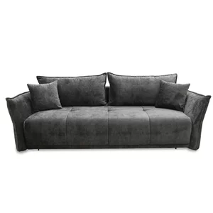 Canapea Vibe, extensibilă cu spațiu de dormit 195x146 cm, structură lemn masiv și PAL, spumă HR și arcuri, stofă kronos 22, 235x104x88 cm, gri