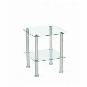 Măsuță cafea Canaria, sticlă transparentă 45x45x51 cm