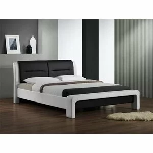 Pat Cassandra, alb-negru 120x200 cm din piele ecologică