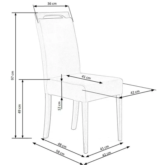 Scaun Clarion, design elegant, PAL + lemn, 42x58x97 cm, gri/stejar picture - 7