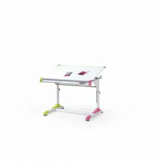 Birou Collorido copii, Culoare: Alb / Verde / Roz cu blat reglabil și accesorii colorate picture - 4