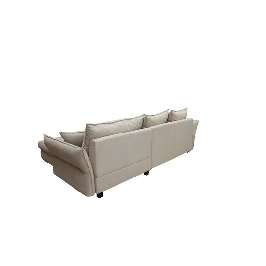 Colțar Acero, extensibil cu ladă depozitare și 4 perne incluse, structură lemn masiv și PAL, stofă premium, 275x174x89 cm, bej picture - 7