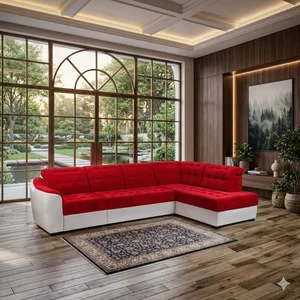 Colțar extensibil Antonio Mare, culoare personalizabila - 325x193 cm, cu tetiere reglabile și ladă depozitare