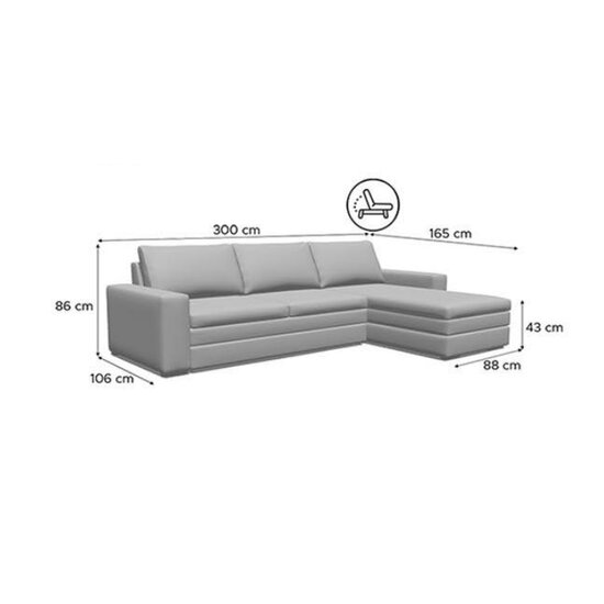 Coltar extensibil Atlanta, spațiu generos, tapițerie premium, 300x106 cm, culoare personalizată picture - 6