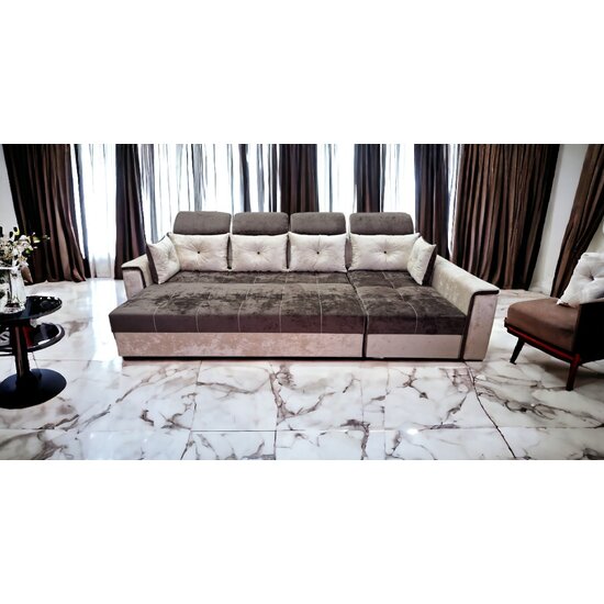 Colțar Paris Tip 2 extensibil, cu tetiere reglabile, ladă de depozitare și saltea micro pocket, 320x168 cm picture - 2