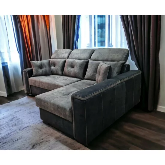 Colțar Paris Tip 1 extensibil,  culoare personalizabila - 240x165 cm, cu ladă de depozitare, saltea memory foam și micro pocket, structură din fag picture - 6