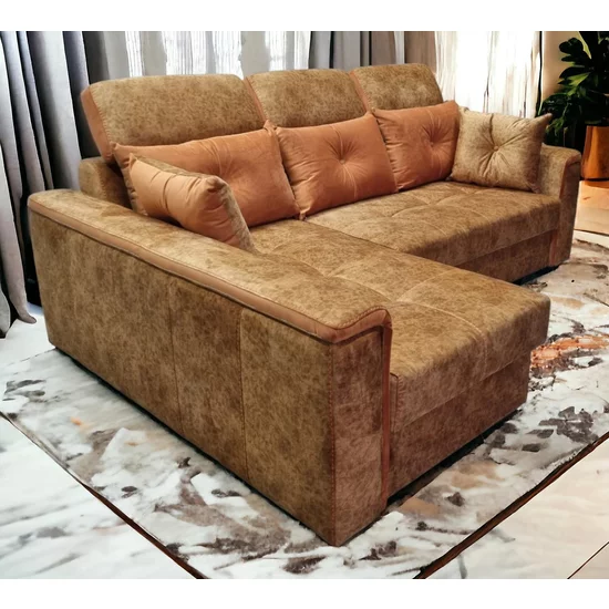 Colțar Paris Tip 1 extensibil,  culoare personalizabila - 240x165 cm, cu ladă de depozitare, saltea memory foam și micro pocket, structură din fag picture - 2