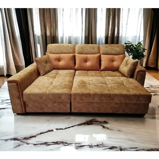 Colțar Paris Tip 1 extensibil, cu ladă de depozitare, saltea memory foam și micro pocket, structură din fag, 240x165 cm picture - 4