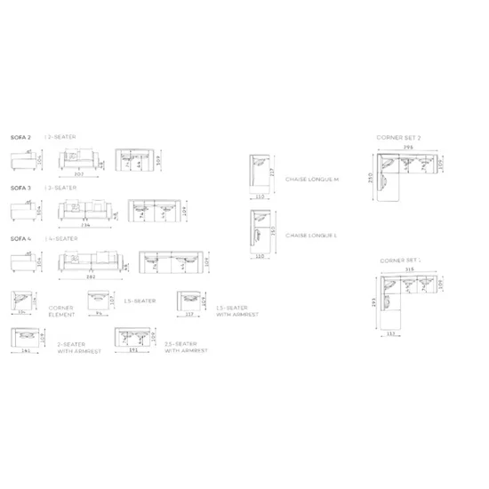 Colțar Bellissa Set 2, Modular Cu Spațiu Generos, Confort Premium, 295x250x109 cm, Culoare La Alegere picture - 8