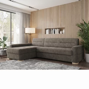 Colțar Bernarda Extensibil, 325/185 cm, Funcție de Dormit, Tetiere Reglabile