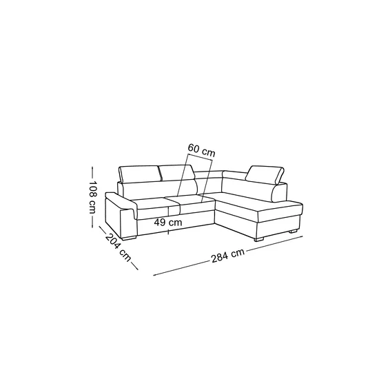 Colțar extensibil Bonika, ladă depozitare, spumă poliuretanică + arcuri sinusoidale, structură din lemn, tapițat cu stofă rezistentă, 284x204x108 cm, personalizabil picture - 4