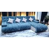 Colțar Cairo, albastru - 300x190 cm ,extensibil, ladă depozitare, tapițerie stofă premium, suprafață dormit mare picture - 1