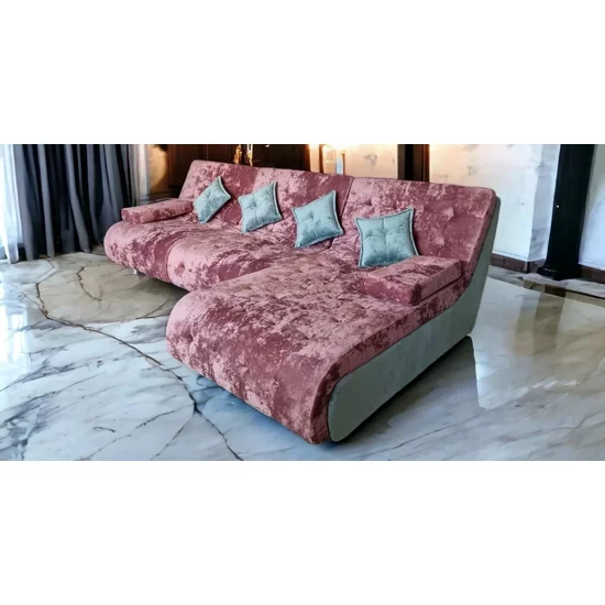 Colțar Cairo, albastru - 300x190 cm ,extensibil, ladă depozitare, tapițerie stofă premium, suprafață dormit mare picture - 3