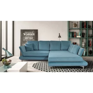 Colțar Patras, Extensibil cu Ladă, Tapițerie, 300x173 cm, Gri