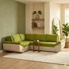Colțar Elixir extensibil, culoare personalizabila - 258x188 cm, suprafata de dormit 130x200 cm, cusături ornamentale, ladă depozitare picture - 1