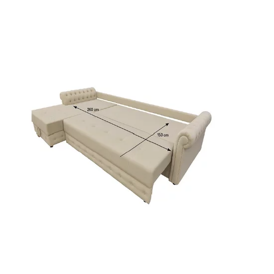 Colțar Erika,  culoare personalizabila - 310x195x85 cm, extensibil cu ladă depozitare, structură lemn + PAL, arcuri bonell picture - 3