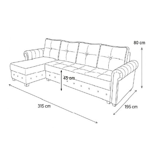 Colțar Erika, extensibil cu ladă depozitare, structură lemn + PAL, arcuri bonell, tapițerie catifea baby face 310x195x85 cm, Culoare personalizabilă picture - 7