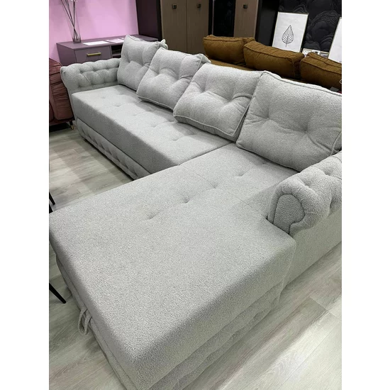 Colțar Erika,  culoare personalizabila - 310x195x85 cm, extensibil cu ladă depozitare, structură lemn + PAL, arcuri bonell picture - 4