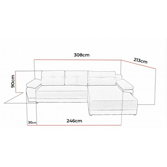 Coltar Everest Extensibil Gri 308x213x90 cm picture - 11