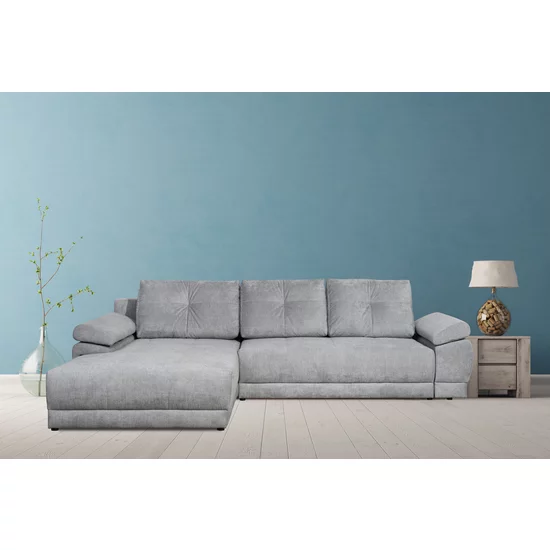 Colțar extensibil Everest, formă în L, tapițerie boucle, 308x213x90 cm, gri picture - 2