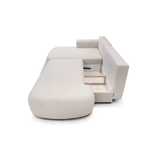 Colțar Extensibil Ariola Cu Ladă Depozitare, Stofă Catifea, 286x175x91 cm, Gri picture - 6