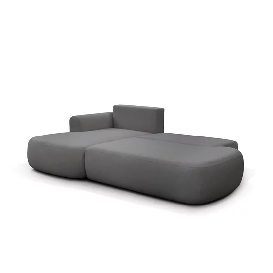 Colțar Extensibil Ariola Cu Ladă Depozitare, Stofă Catifea, 286x175x91 cm, Gri picture - 19