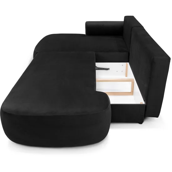 Colțar Extensibil Ariola Cu Ladă Depozitare, Stofă Catifea, 286x175x91 cm, Gri picture - 32