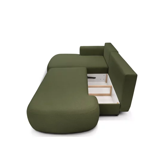 Colțar Extensibil Ariola Cu Ladă Depozitare, Stofă Catifea, 286x175x91 cm, Gri picture - 11