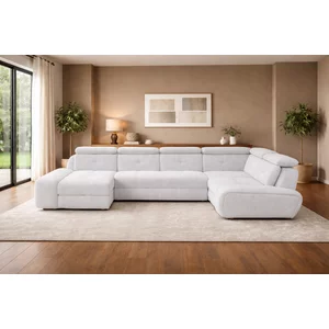 Colțar Extensibil Blood U, 379x227 cm, cu Ladă Depozitare, Funcție Sertar și Tetiere Rabatabile, Diverse Culori