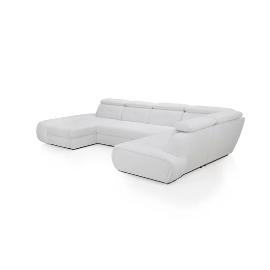 Colțar Extensibil Blood U, 379x227 cm, cu Ladă Depozitare, Funcție Sertar și Tetiere Rabatabile, Diverse Culori picture - 7