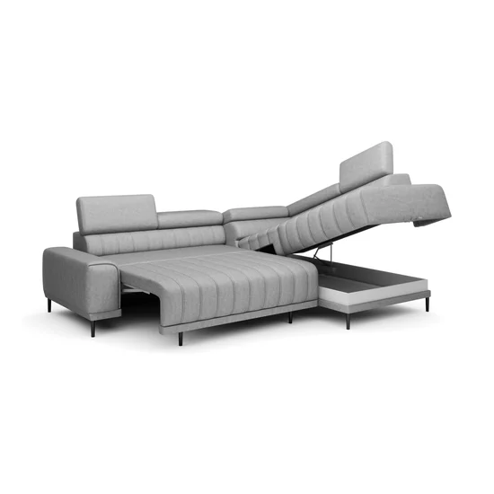 Coltar extensibil CALDO mini, 272x178x99 cm, materiale personalizabile, gama Premium, cu lada depozitare si tetiere reglabile picture - 2