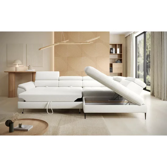 Coltar extensibil EMPOLI L,  289X218X94 cm, materiale personalizabile, gama Premium, cu lada depozitare si tetiere reglabile picture - 4