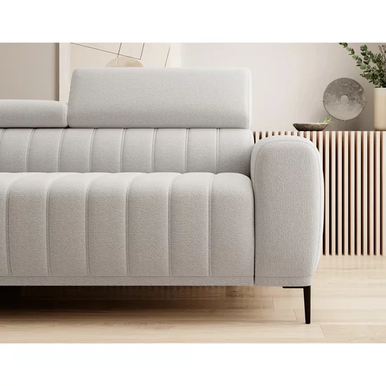 Coltar extensibil GANDI 160, 301X204X99 cm, sezlong stanga, stofa catifelata gama Premium, cu lada depozitare si tetiere reglabile picture - 2