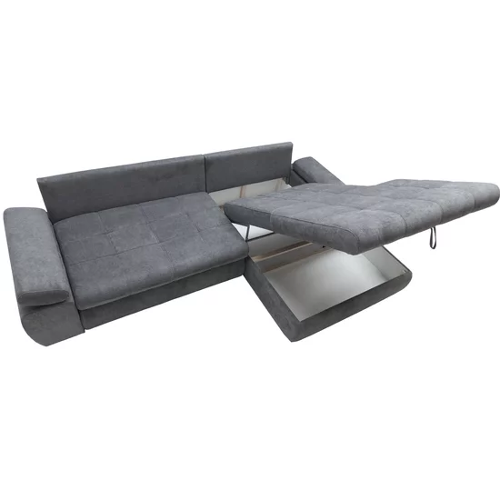 Colțar Inferno extensibil, stofă Aston 17, ladă depozitare, brațe reglabile, arcuri sinusoidale, 294x174x88 cm, gri picture - 4