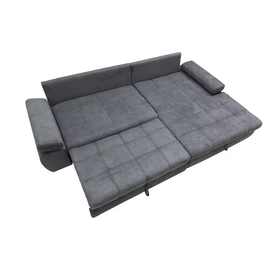 Colțar Inferno extensibil, stofă Aston 17, ladă depozitare, brațe reglabile, arcuri sinusoidale, 294x174x88 cm, gri picture - 6