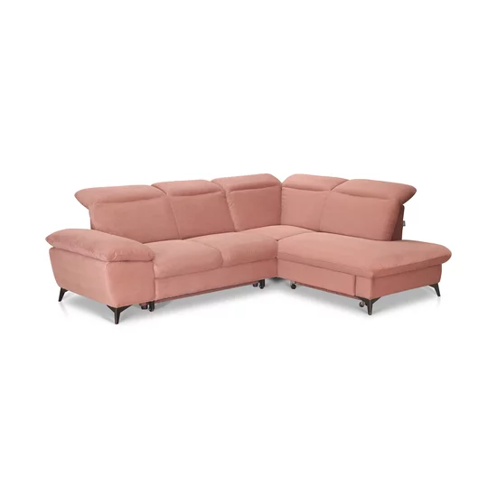Colțar extensibil Lora, culoare personalizabila - 268x212 cm, tetiere rabatabile, cadru lemn esență tare și PAL, arcuri sinusoidale și poliuretan, picioare metalice H 12,3 cm picture - 3