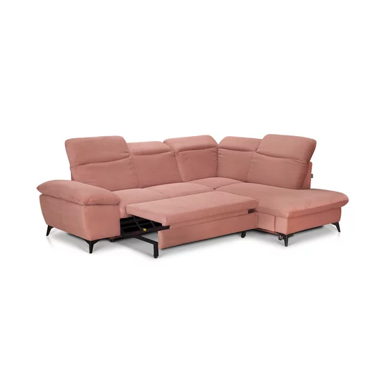 Colțar extensibil Lora, culoare personalizabila - 268x212 cm, tetiere rabatabile, cadru lemn esență tare și PAL, arcuri sinusoidale și poliuretan, picioare metalice H 12,3 cm picture - 5