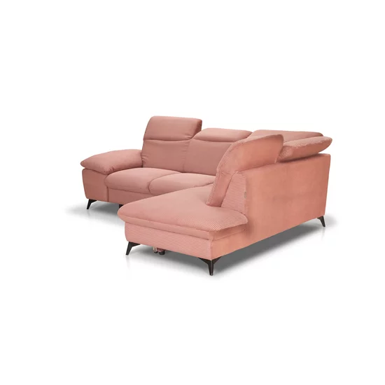 Colțar extensibil Lora, culoare personalizabila - 268x212 cm, tetiere rabatabile, cadru lemn esență tare și PAL, arcuri sinusoidale și poliuretan, picioare metalice H 12,3 cm picture - 10