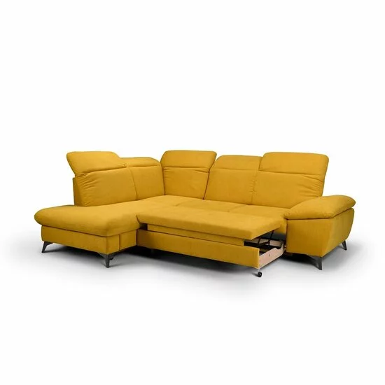 Colțar extensibil Lora, culoare personalizabila - 268x212 cm, tetiere rabatabile, cadru lemn esență tare și PAL, arcuri sinusoidale și poliuretan, picioare metalice H 12,3 cm picture - 7