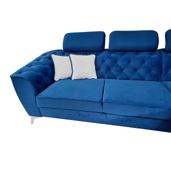 Colțar extensibil Lotus, culoare personalizabila - 274 x 196 cm, tetiere reglabile și ladă de depozitare, structură din fag masiv și arc sinusoidal picture - 2