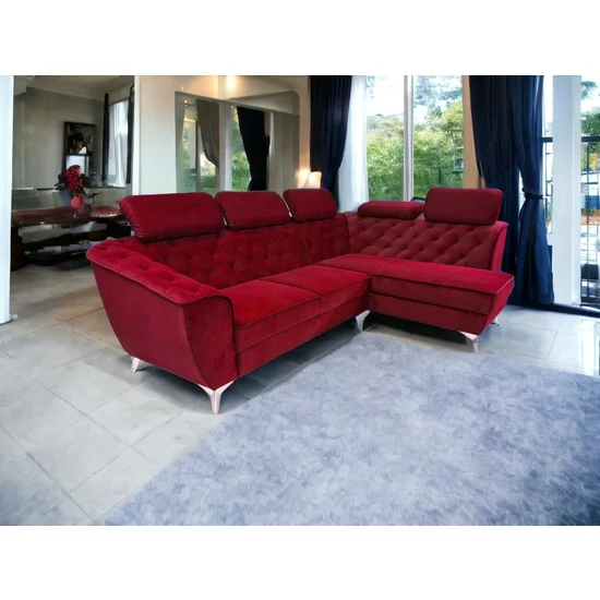 Colțar extensibil Lotus, culoare personalizabila - 274 x 196 cm, tetiere reglabile și ladă de depozitare, structură din fag masiv și arc sinusoidal picture - 8