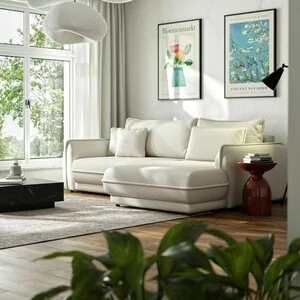 Coltar extensibil Mojave I, ladă depozitare, tapițerie stofă premium, 267 x 181 cm