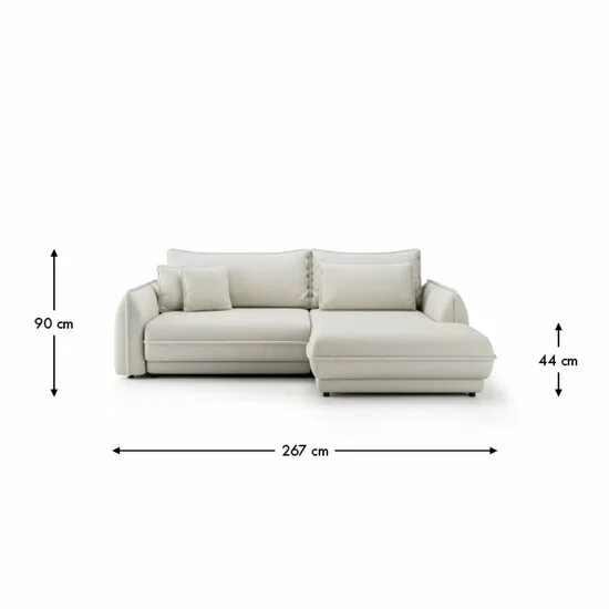 Coltar extensibil Mojave I, ladă depozitare, tapițerie stofă premium, 267 x 181 cm picture - 8