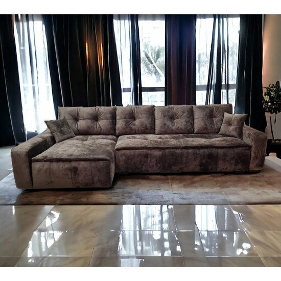 Colțar Roma Tip 2 extensibil, ladă depozitare, stofă premium, 342x166 cm, Gri picture - 2