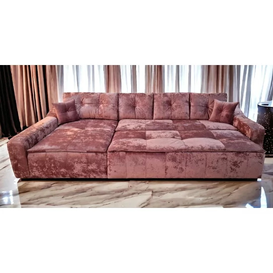 Colțar Roma Tip 2 extensibil, gri- 342x166 cm, ladă depozitare, stofă premium picture - 7