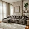 Colțar Roma Tip 2 extensibil, gri- 342x166 cm, ladă depozitare, stofă premium picture - 1