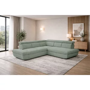 Colțar extensibil Run, spătar rabatabil și ladă depozitare, cadru lemn și poliuretan, 266x196 cm, personalizabil, diverse culori